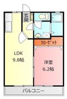 サンシティ田中Ｂ 1LDKの間取り