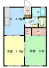 フレグランスあいざわ 2Kの間取り