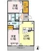 シャルムＡ 2LDKの間取り