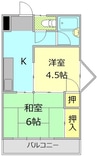 御殿場線（静岡県内）/御殿場駅 徒歩39分 4階 築36年 2Kの間取り