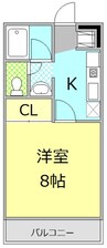 Ｈｉｌｌｓ大坂 1Kの間取り