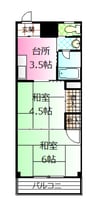 第一堂丸ハイツ 2Kの間取り