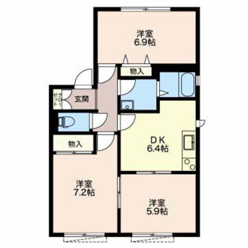 間取図 御殿場線（静岡県内）/御殿場駅 バス4分東田中2丁目下車:停歩8分 1階 築31年