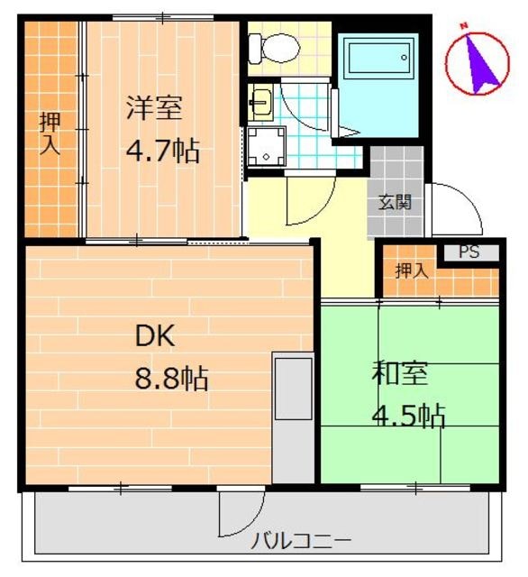間取り図 二反田ハイツ