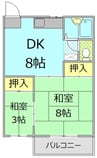 グリーンハイム 2DKの間取り