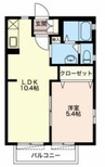 ディアス中央公園 1LDKの間取り