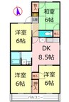 サニーハイツ富士岡 4DKの間取り