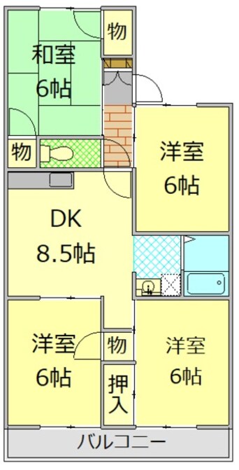 間取図 御殿場線（静岡県内）/富士岡駅 徒歩5分 1階 築35年