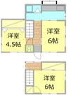 早野借家２階建て 3Kの間取り