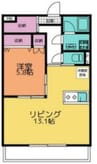 ギャザ川島田 1LDKの間取り
