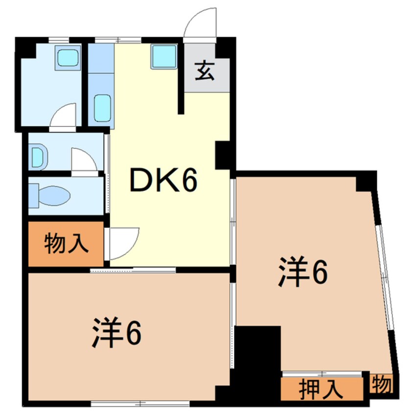 間取図 東海道本線/富士駅 徒歩54分 3階 築52年
