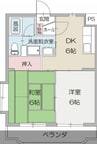 身延線/竪堀駅 徒歩20分 1階 築25年 2DKの間取り