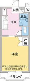 身延線/竪堀駅 徒歩12分 3階 築27年 1DKの間取り