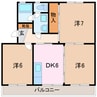 身延線/西富士宮駅 徒歩12分 3階 築29年 2LDKの間取り