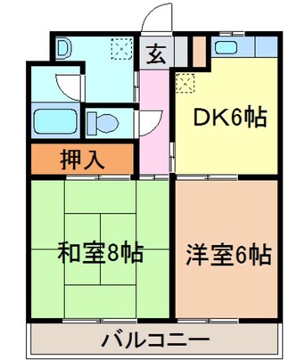 間取図 東海道本線/富士駅 徒歩26分 3階 築25年
