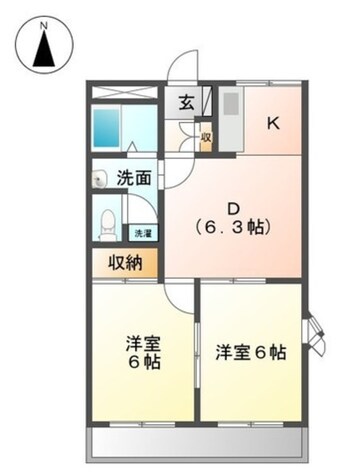 間取図 東海道新幹線（東海）/新富士駅 徒歩5分 2階 築27年