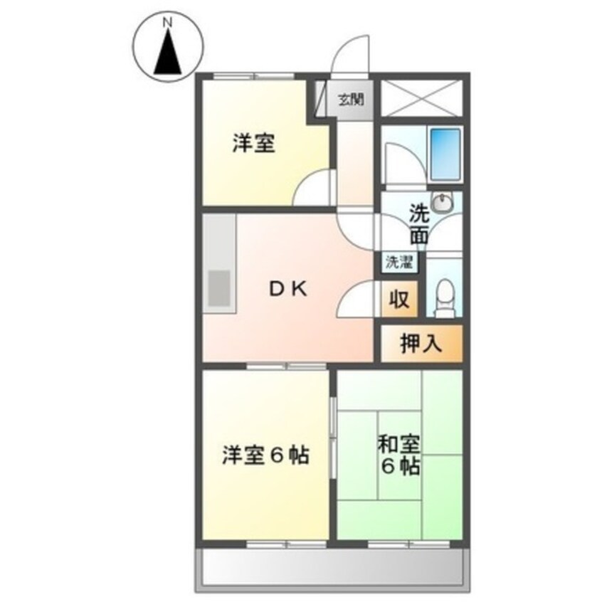 間取図 東海道本線/富士駅 バス30分片宿下車:停歩5分 2階 築30年
