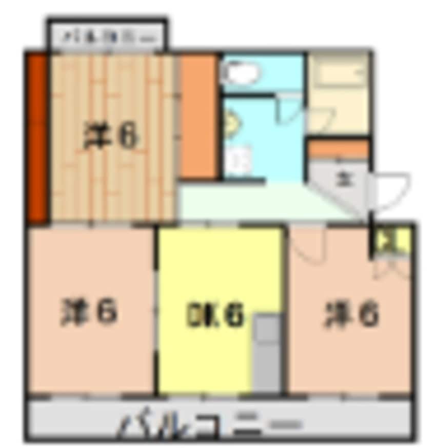 間取図 身延線/入山瀬駅 徒歩23分 3階 築35年