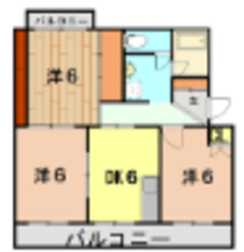 間取図 身延線/入山瀬駅 徒歩23分 3階 築35年
