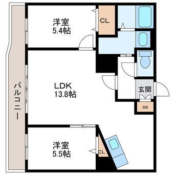 間取図 グランカーサ北3条