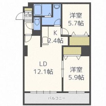 間取図 グランカーサ北3条