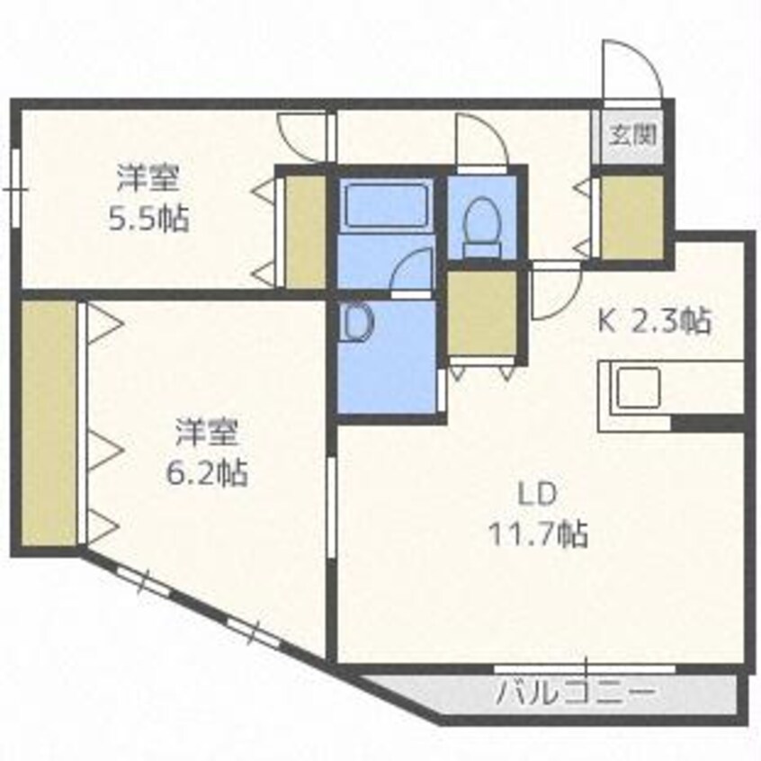 間取図 プレジャー桑園