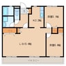 マルシェ牛久 2LDKの間取り