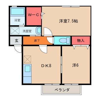 間取図 Floral garden Ushiku　minami　D棟