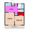 ヴェイル高見原 2DKの間取り
