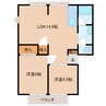 シェルヒープ　A 2LDKの間取り