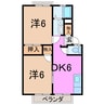 シェルヒープ　B 2DKの間取り