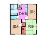 金子ハイツ 3DKの間取り