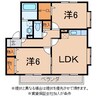 Floral  garden Ushiku minami C棟 2LDKの間取り