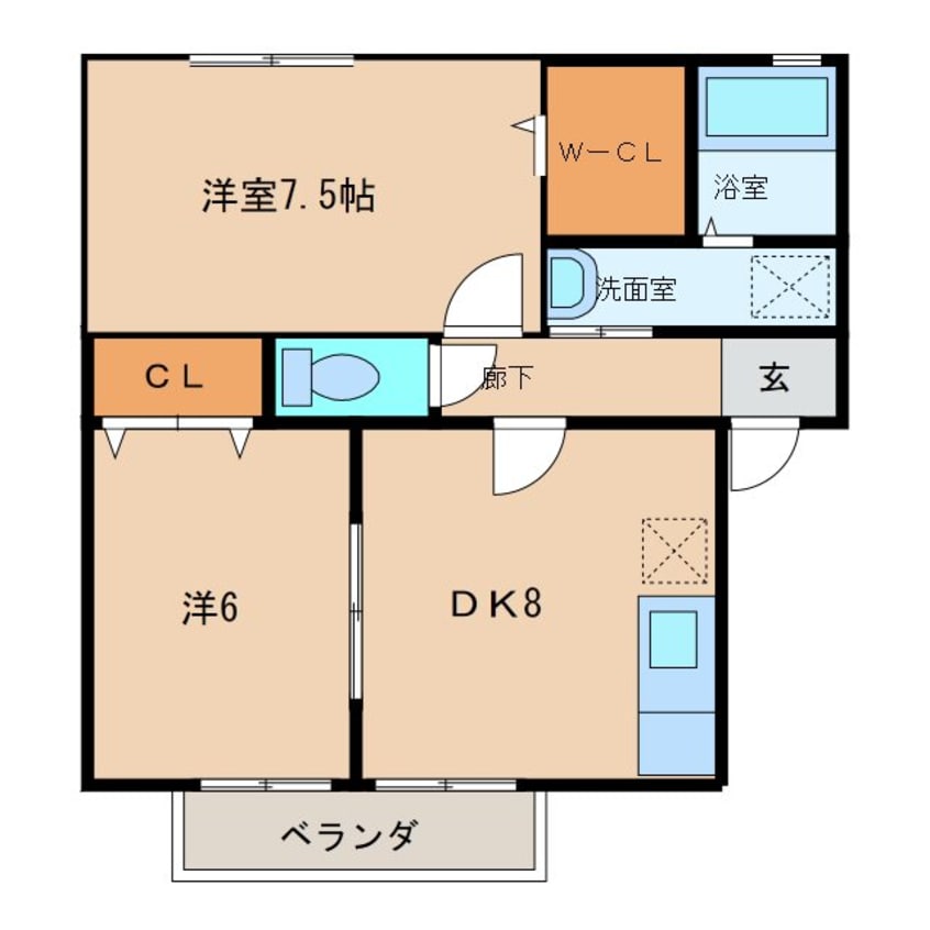 間取図 Floral garden Ushiku　minami　E棟