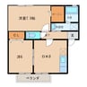 Floral garden Ushiku　minami　E棟 2DKの間取り