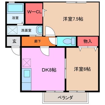 間取図 Floral garden Ushiku　minami　E棟