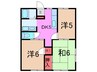 金子ハイツ 3DKの間取り
