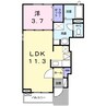 ポラリスII 1LDKの間取り