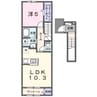 コルティーレII 1LDKの間取り