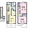 グレイスフル・Ａ 2DKの間取り