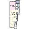 クレスト　ヒル 1LDKの間取り