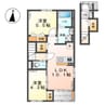 仮）阿見町中央新築アパート 2LDKの間取り