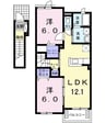 アイランドヒルズアミビヨンド 2LDKの間取り