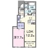 ウエスト　Ａ 1LDKの間取り