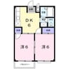 エルディム小川Ｂ 2DKの間取り
