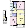 グランソレイユ 2LDKの間取り