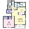 グランディールII 1LDKの間取り