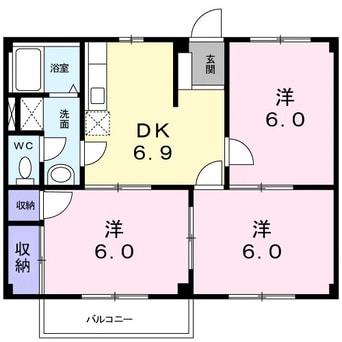 間取図 コーポ右籾