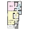 アルカディアVI 1LDKの間取り
