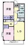 プルミエ・ラムール 2LDKの間取り